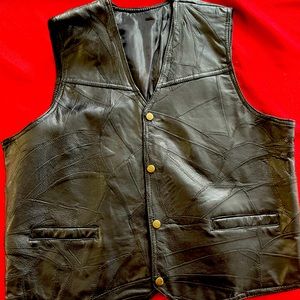 Leather black vest
